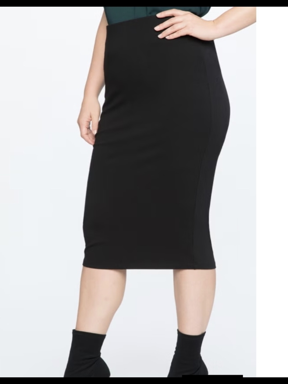 Eloquii Classic Black Pencil Skirt - Sleek Women's Skirt Plus Size